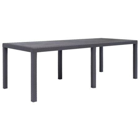 Mesa de jardín de plástico aspecto ratán marrón 220x90x72 cm de vidaXL, Mesas de jardín - Ref: Foro24-45609, Precio: 169,10 €...