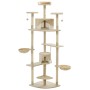 Rascador para gatos con poste de sisal 203 cm beige y blanco de , Mobiliario para gatos - Ref: Foro24-170527, Precio: 146,59 ...
