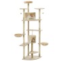 Rascador para gatos con poste de sisal 203 cm beige y blanco de , Mobiliario para gatos - Ref: Foro24-170527, Precio: 146,59 ...