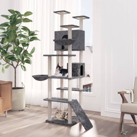 Rascador para gatos con postes de sisal gris oscuro 191 cm de , Mobiliario para gatos - Ref: Foro24-171596, Precio: 114,36 €,...