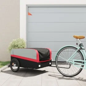 Remolque para bicicleta hierro negro y rojo 45 kg de , Remolques para bicicletas - Ref: Foro24-94048, Precio: 81,54 €, Descue...