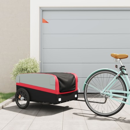 Remolque para bicicleta hierro negro y rojo 45 kg de , Remolques para bicicletas - Ref: Foro24-94048, Precio: 81,49 €, Descue...
