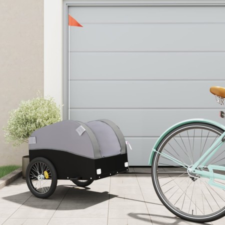 Remolque para bicicleta hierro negro y gris 30 kg de , Remolques para bicicletas - Ref: Foro24-94119, Precio: 84,54 €, Descue...