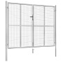 Puerta de jardín de acero galvanizado plateado 306x250 cm de vidaXL, Puertas de jardín - Ref: Foro24-144766, Precio: 596,64 €...