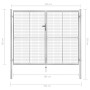 Puerta de jardín de acero galvanizado plateado 306x250 cm de vidaXL, Puertas de jardín - Ref: Foro24-144766, Precio: 596,64 €...