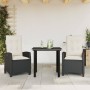 Set comedor de jardín 3 pzas con cojines ratán sintético negro en Conjuntos de jardín | Comprar online en Foru.es