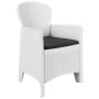 Sillas jardín con cojines 2 uds plástico aspecto ratán blanco de vidaXL, Sillas de jardín - Ref: Foro24-45598, Precio: 238,77...