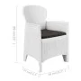 Sillas jardín con cojines 2 uds plástico aspecto ratán blanco de vidaXL, Sillas de jardín - Ref: Foro24-45598, Precio: 238,77...