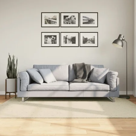 Alfombra de pelo corto suave lavable HUARTE crema 140x200 cm de , Alfombras - Ref: Foro24-375039, Precio: 56,34 €, Descuento: %