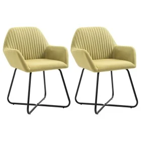 Sillas de comedor 2 unidades tela verde de vidaXL, Sillas de comedor - Ref: Foro24-249812, Precio: 159,25 €, Descuento: %