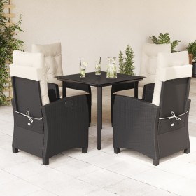 Set de muebles jardín 5 pzas con cojines ratán sintético negro en Conjuntos de jardín | Comprar online en Foru.es
