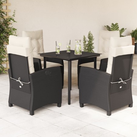 Set de muebles jardín 5 pzas con cojines ratán sintético negro en Conjuntos de jardín | Comprar online en Foru.es