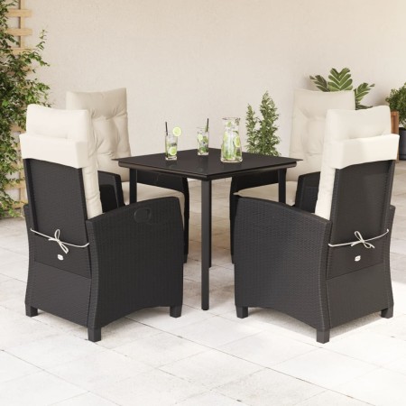 Set de muebles jardín 5 pzas con cojines ratán sintético negro en Conjuntos de jardín | Comprar online en Foru.es