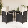 Set de muebles jardín 5 pzas con cojines ratán sintético negro en Conjuntos de jardín | Comprar online en Foru.es