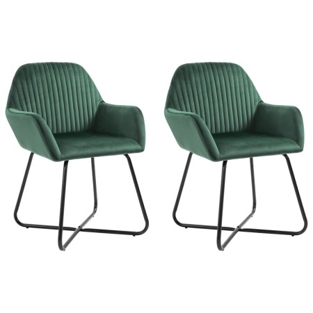 Sillas comedor 2 unidades de terciopelo verde de vidaXL, Sillas de comedor - Ref: Foro24-249803, Precio: 188,25 €, Descuento: %