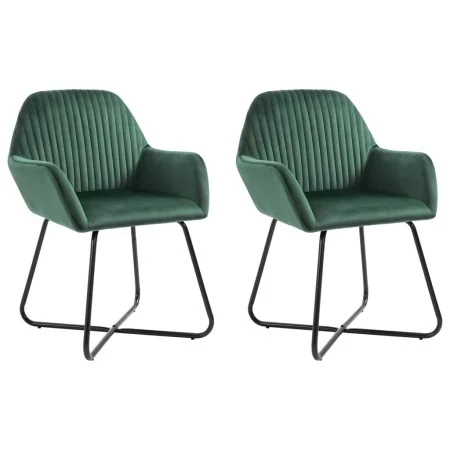 Sillas comedor 2 unidades de terciopelo verde de vidaXL, Sillas de comedor - Ref: Foro24-249803, Precio: 187,20 €, Descuento: %
