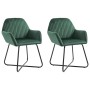 Sillas comedor 2 unidades de terciopelo verde de vidaXL, Sillas de comedor - Ref: Foro24-249803, Precio: 188,25 €, Descuento: %