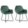 Sillas comedor 2 unidades de terciopelo verde de vidaXL, Sillas de comedor - Ref: Foro24-249803, Precio: 187,20 €, Descuento: %