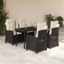 Set de muebles jardín 5 pzas con cojines ratán sintético negro en Conjuntos de jardín | Comprar online en Foru.es