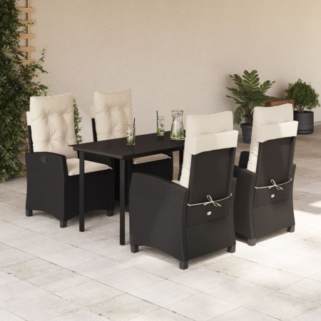 Set de muebles jardín 5 pzas con cojines ratán sintético negro en Conjuntos de jardín | Comprar online en Foru.es