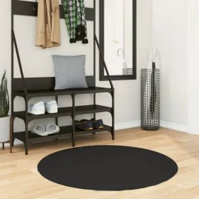 Alfombra de pelo corto suave lavable HUARTE negro Ø 100 cm de , Alfombras - Ref: Foro24-375123, Precio: 45,57 €, Descuento: %