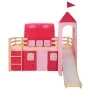 Cama alta para niños tobogán y escalera madera pino 208x230 cm de vidaXL, Cunas y camas para niños - Ref: Foro24-282712, Prec...