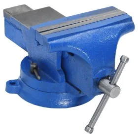 Cast iron blue 125 mm bench vise by , Clamps and screws - Ref: Foro24-154639, Price: 56,04 €, Discount: %