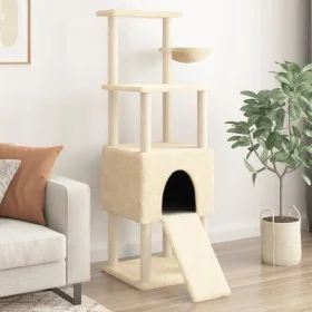 Rascador para gatos con postes de sisal crema 153 cm de , Mobiliario para gatos - Ref: Foro24-172115, Precio: 78,21 €, Descue...