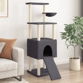 Rascador para gatos con postes de sisal gris oscuro 153 cm de , Mobiliario para gatos - Ref: Foro24-172117, Precio: 63,60 €, ...