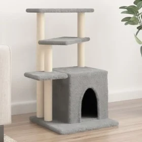 Rascador para gatos con postes de sisal gris claro 83,5 cm de , Mobiliario para gatos - Ref: Foro24-172122, Precio: 39,77 €, ...