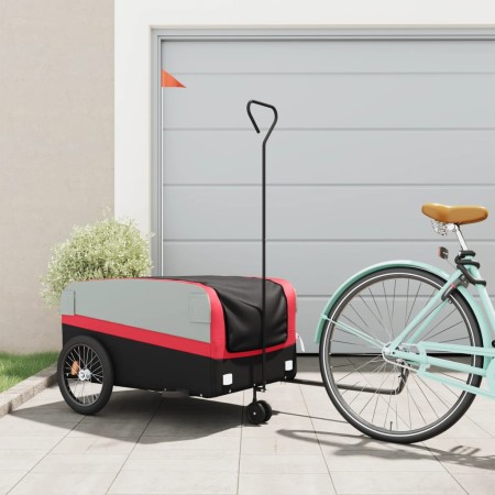 Remolque para bicicleta hierro negro y rojo 45 kg de , Remolques para bicicletas - Ref: Foro24-94062, Precio: 85,97 €, Descue...