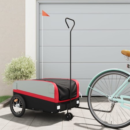 Remolque para bicicleta hierro negro y rojo 45 kg de , Remolques para bicicletas - Ref: Foro24-94069, Precio: 84,94 €, Descue...