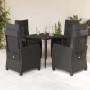 Set de muebles jardín 5 pzas con cojines ratán sintético negro en Conjuntos de jardín | Comprar online en Foru.es