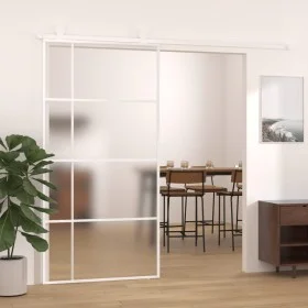 ESG glass and white aluminum sliding door 102.5x205 cm by , Doors for the home - Ref: Foro24-151689, Price: 180,88 €, Discoun...