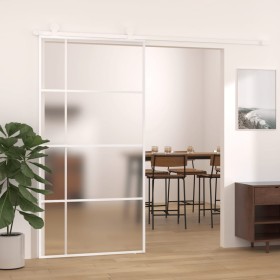 Puerta corredera ESG vidrio y aluminio blanca 102,5x205 cm de , Puertas para el hogar - Ref: Foro24-151689, Precio: 184,27 €,...