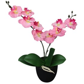 Planta artificial orquídea con macetero 30 cm rosa de , Flora artificial - Ref: Foro24-244422, Precio: 16,66 €, Descuento: %