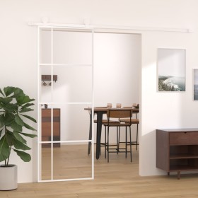 Puerta corredera ESG vidrio y aluminio blanca 76x205 cm de , Puertas para el hogar - Ref: Foro24-151680, Precio: 148,00 €, De...