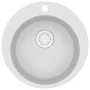 Fregadero de cocina de granito con un seno redondo blanco de vidaXL, Fregaderos - Ref: Foro24-144865, Precio: 183,88 €, Descu...