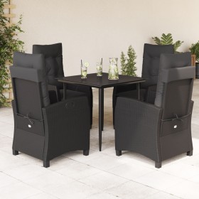 Set de muebles jardín 5 pzas con cojines ratán sintético negro en Conjuntos de jardín | Comprar online en Foru.es