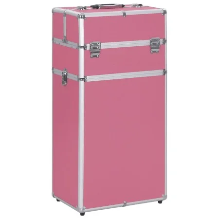 Maletín trolley de maquillaje de aluminio rosa de vidaXL, Neceseres - Ref: Foro24-91823, Precio: 103,79 €, Descuento: %