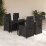 Set de muebles jardín 5 pzas con cojines ratán sintético negro en Conjuntos de jardín | Comprar online en Foru.es