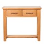 Mesa consola con 2 cajones madera maciza de roble 83x30x73 cm en Mesas auxiliares | Comprar online en Foru.es