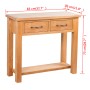 Mesa consola con 2 cajones madera maciza de roble 83x30x73 cm en Mesas auxiliares | Comprar online en Foru.es
