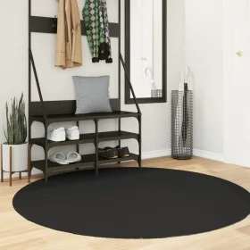 Alfombra de pelo corto suave lavable HUARTE negro Ø 160 cm de , Alfombras - Ref: Foro24-375125, Precio: 80,69 €, Descuento: %