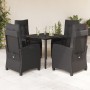 Set de muebles jardín 5 pzas con cojines ratán sintético negro en Conjuntos de jardín | Comprar online en Foru.es