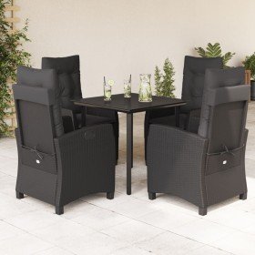 Set de muebles jardín 5 pzas con cojines ratán sintético negro en Conjuntos de jardín | Comprar online en Foru.es