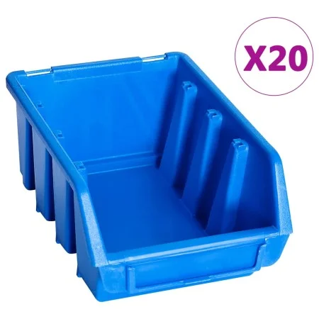 Contenedores de almacenaje apilables 20 unidades plástico azul by , Toolboxes - Ref: Foro24-146284, Price: 28,53 €, Discount: %