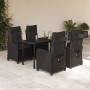 Set de muebles jardín 5 pzas con cojines ratán sintético negro en Conjuntos de jardín | Comprar online en Foru.es