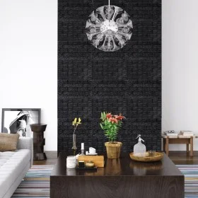 Self-adhesive wallpaper 3D bricks 20 units black by , Painted paper - Ref: Foro24-150725, Price: 58,02 €, Discount: %