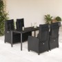 Set de muebles jardín 5 pzas con cojines ratán sintético negro en Conjuntos de jardín | Comprar online en Foru.es